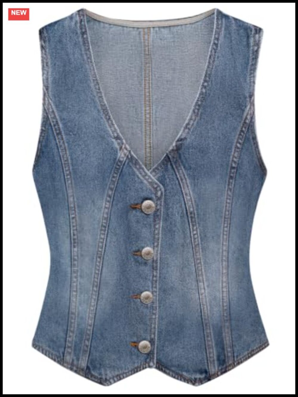 Denim Vest Women V Neck Sleeveless Button Down Summer Outfit
